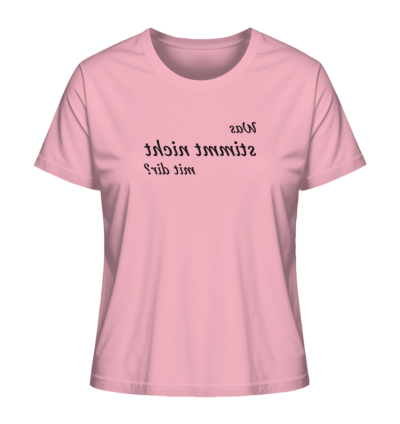 Spiegelgewand - Reiche deinem Spiegelbild die Hand - front ladies organic shirt febbca 1116x