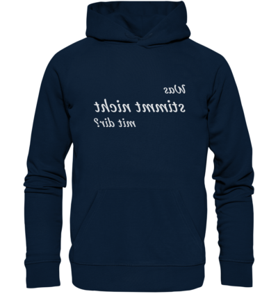 Spiegelgewand - Reiche deinem Spiegelbild die Hand - front organic hoodie 0e2035 1116x 1
