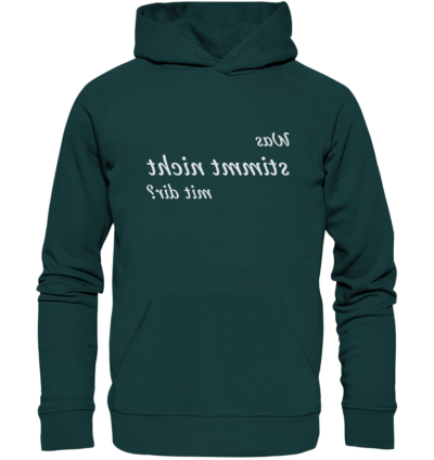 Spiegelgewand - Reiche deinem Spiegelbild die Hand - front organic hoodie 1a3d3e 1116x