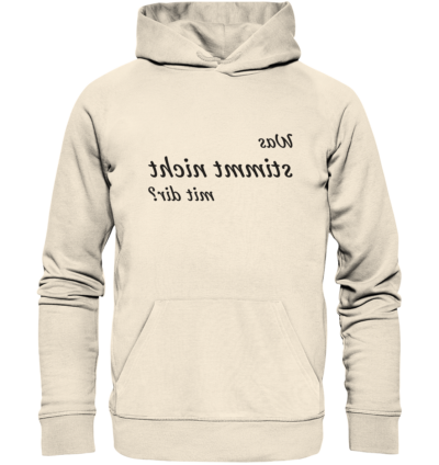 Spiegelgewand - Reiche deinem Spiegelbild die Hand - front organic hoodie fcf0dc 1116x